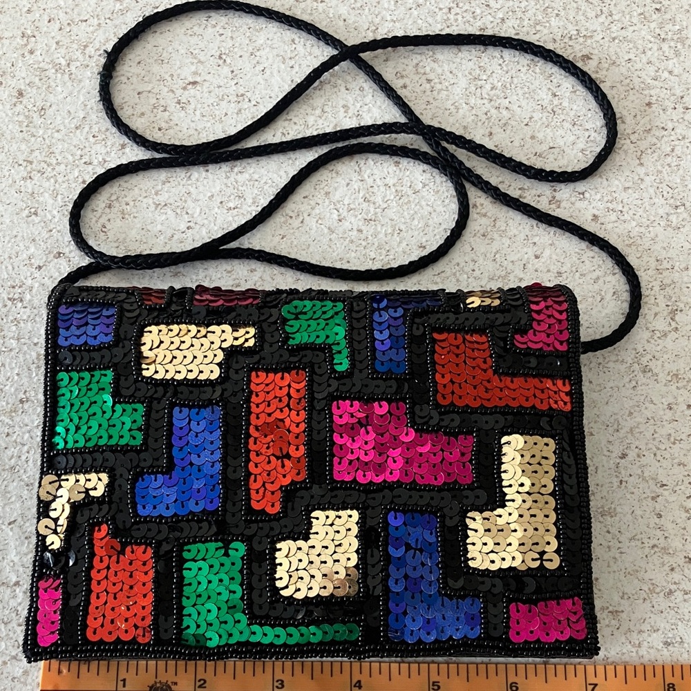 Colorful Sequin Clutch with Wristlet Strap